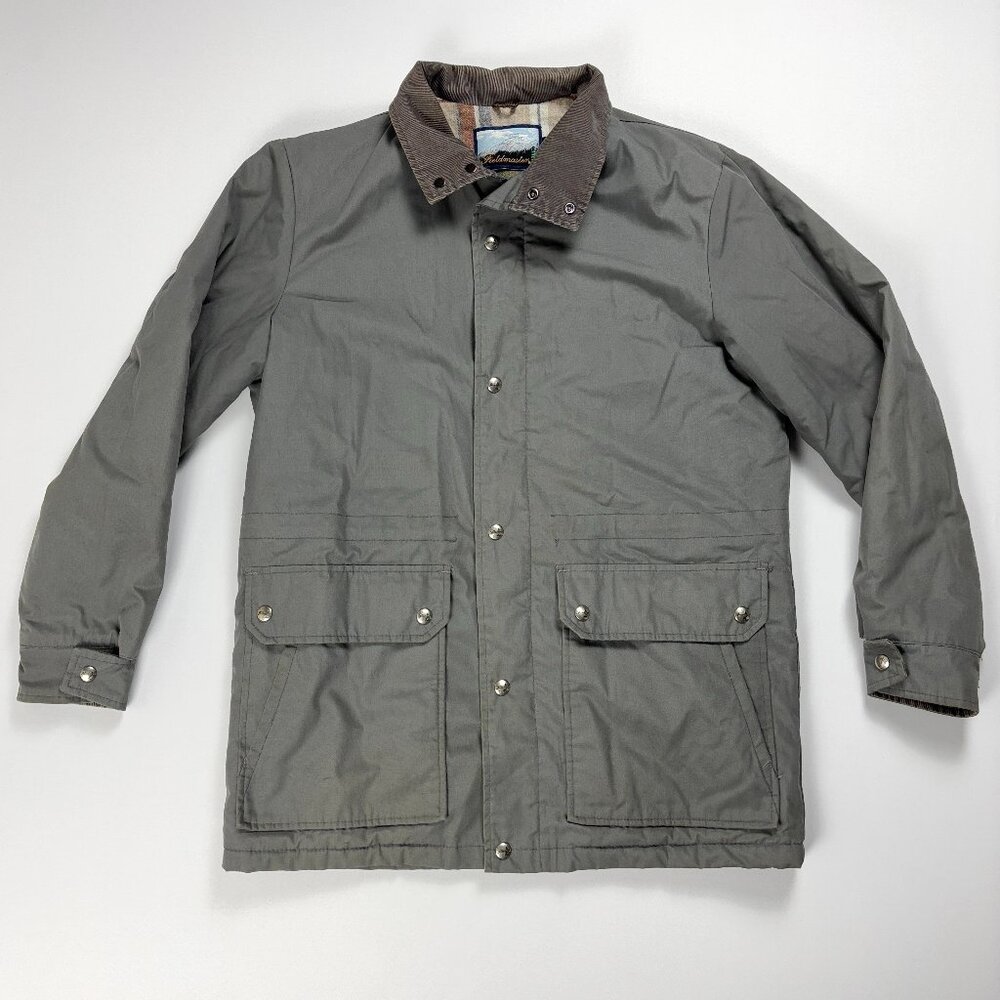 Vintage Fieldmaster Mens Chore Jacket Storm Plus II Gray Sz M Flannel Lined USA